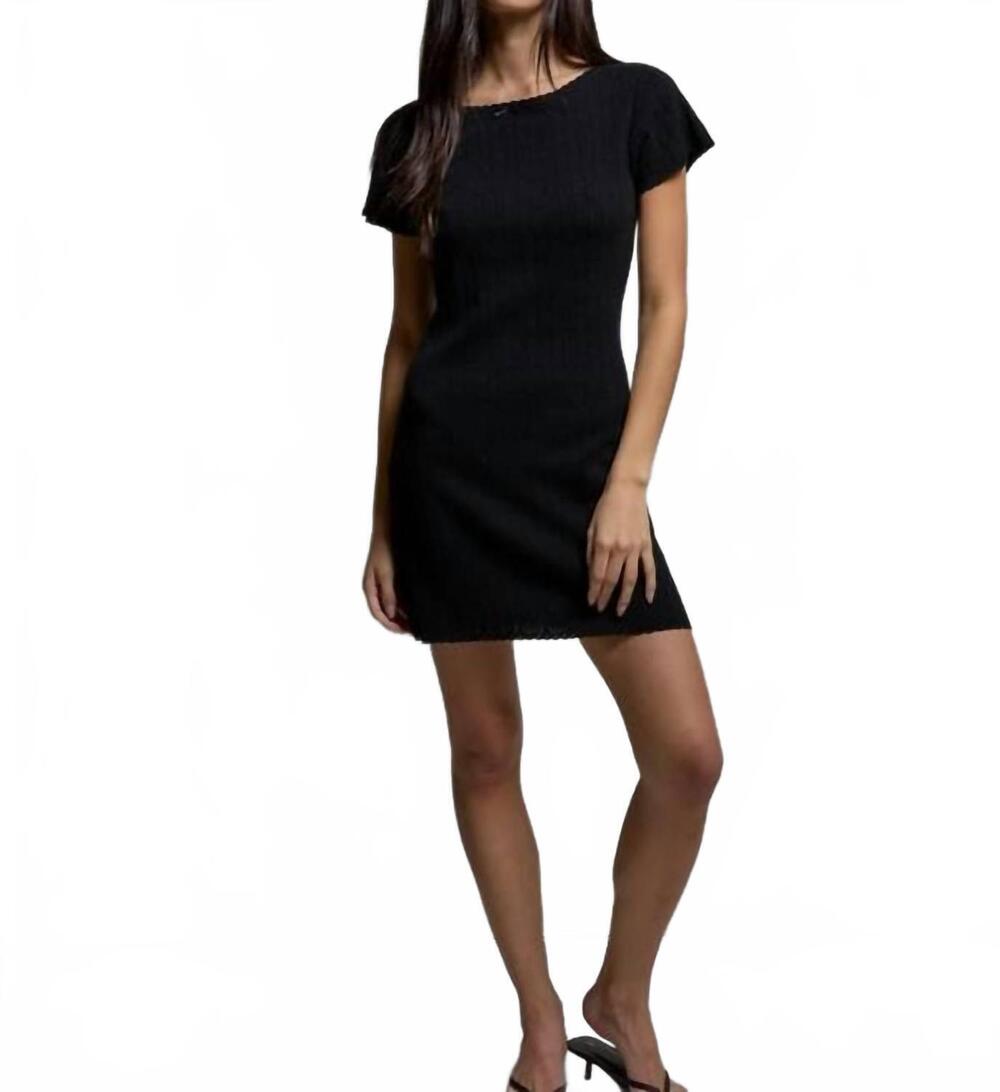 NEW ASHER piper pointelle dress in noir